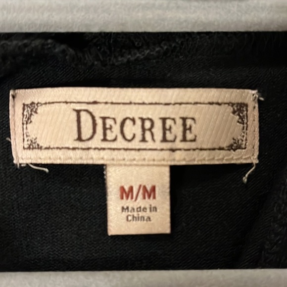 decree black cardigan boho ribbed y2k vest - Picture 4 of 5